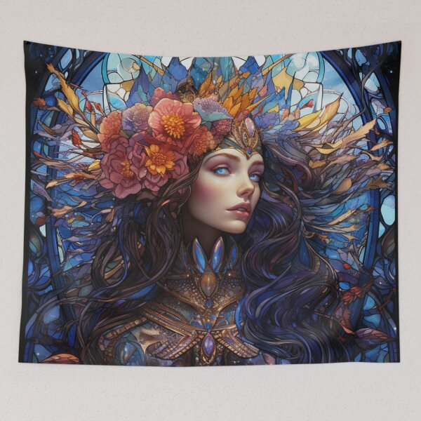 Item preview, The Ethereal Lady, A Stained Digital Glass Rendition designed and sold by Jasby-Co.