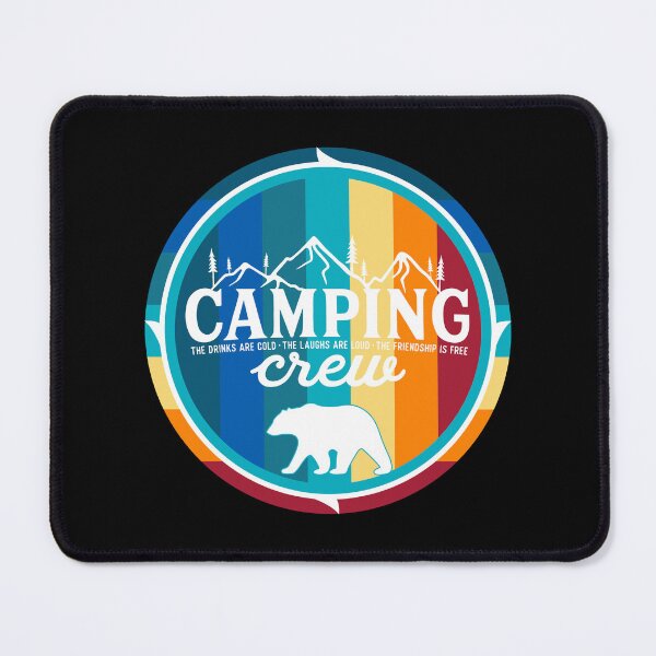 Item preview, Camping Crew Bear Sunset Badge designed and sold by Rooster Syndicate.