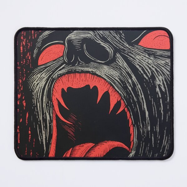 Item preview, Fangs in the Dark - Linocut Art designed and sold by LampDigiArt.