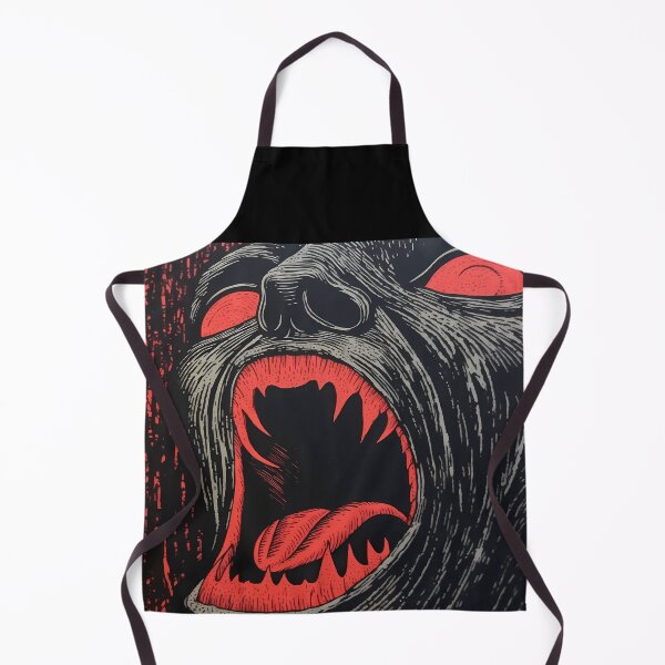 Item preview, Fangs in the Dark - Linocut Art designed and sold by LampDigiArt.