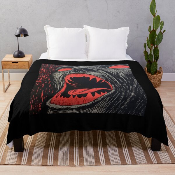Item preview, Fangs in the Dark - Linocut Art designed and sold by LampDigiArt.