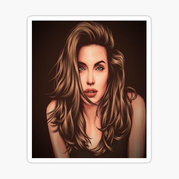 Art Angelina Jolie Sticker For Sale By Barrettlore Redbubble