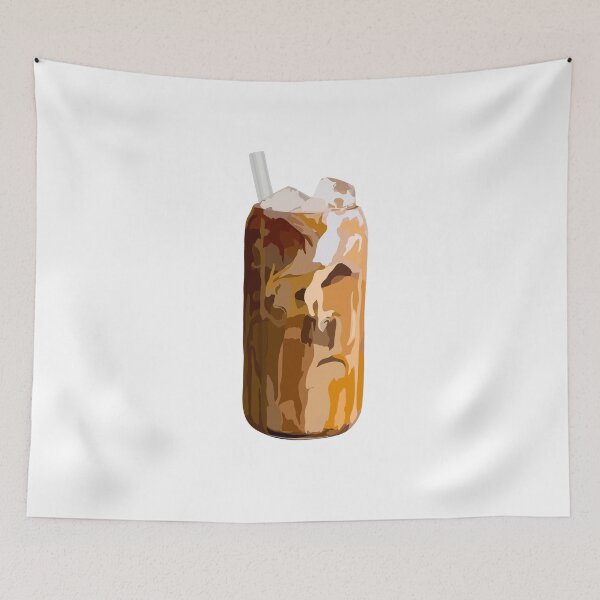 Item preview, Iced coffee in can glass with straw designed and sold by byalessiamariee.