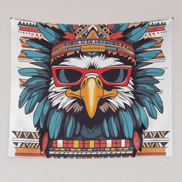 Item preview, Funky Aztec History Eagle Warrior with Sunglasses | Aztec designed and sold by SafiannaSpace.