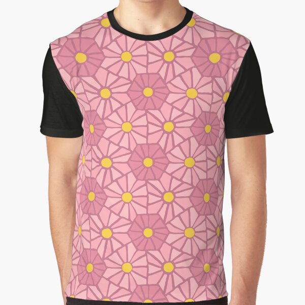 Tessellated Flowers Pattern - Dark Rosette (micro) Graphic T-Shirt