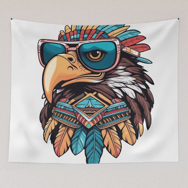 Item preview, Eagle Shades - Funky Aztec Eagle with Sunglasses | Aztec designed and sold by SafiannaSpace.