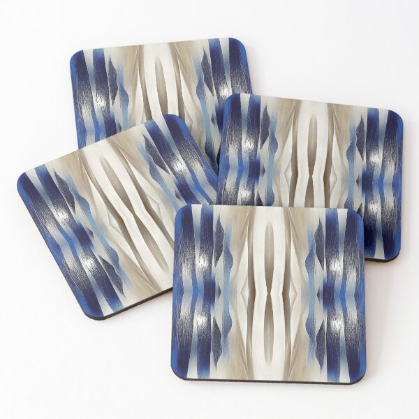 Item preview, Geometric Azure Blue Brown Oil Painting Abstract Stripes Pattern designed and sold by © Maya Lavda || wocado.