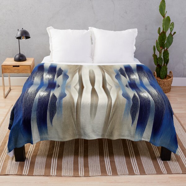 Item preview, Geometric Azure Blue Brown Oil Painting Abstract Stripes Pattern designed and sold by © Maya Lavda || wocado.