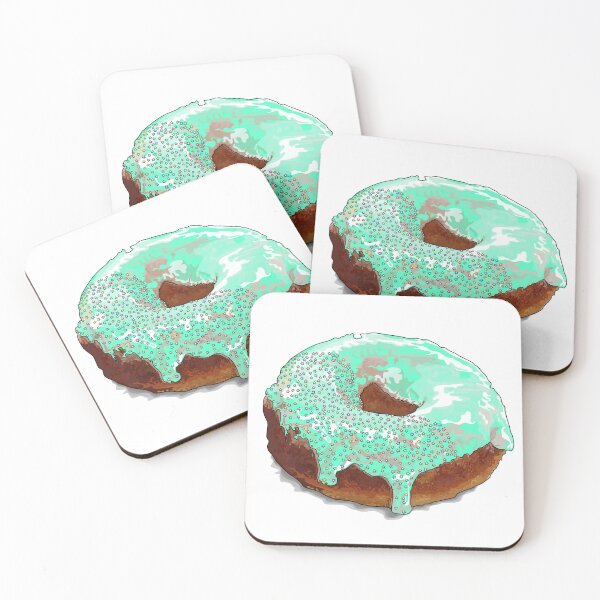 Item preview, Mint green donut with star-shaped sprinkles designed and sold by Whimsy Trail Co.