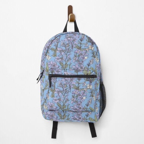 Item preview, lavender seafoam color pattern with blue flowers, in alison bechdel, norwegian nature, hand-coloring designed and sold by ArtistrySalson.