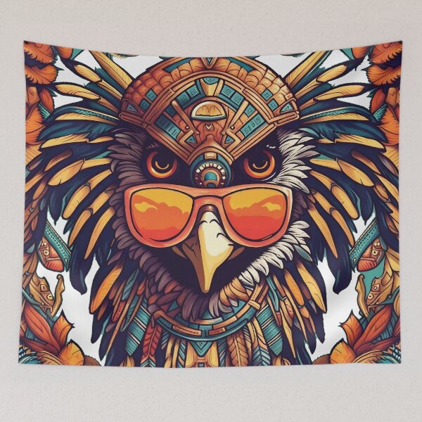 Item preview, Funky Aztec Eagle with Sunglasses | Aztec designed and sold by SafiannaSpace.