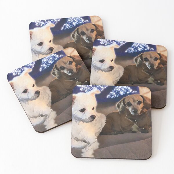 Item preview, DOTTIE THE DACHSHUND AND BENNY THE POODLE designed and sold by ArtbyRolleen.