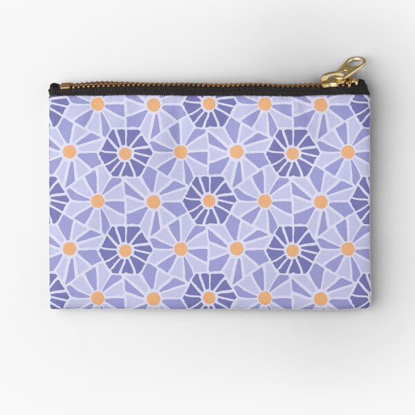 Tessellated Flowers Pattern - Lavender Mosaics (micro) Zipper Pouch