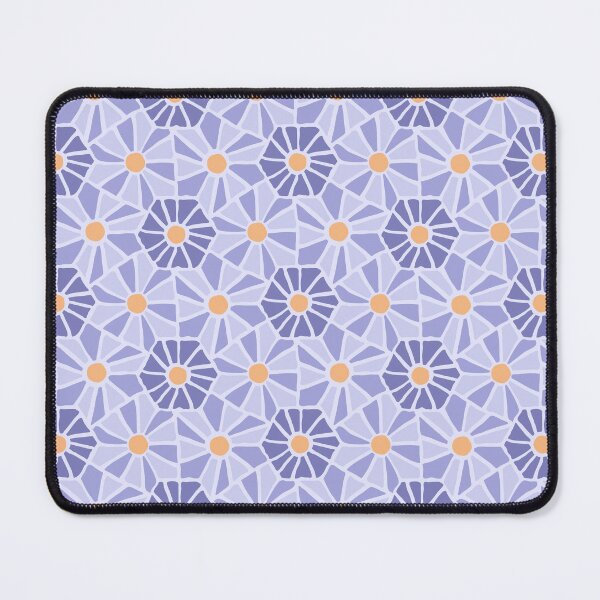 Tessellated Flowers Pattern - Lavender Mosaics (micro) Mouse Pad