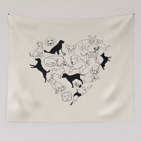 Item preview, Dog outline heart designed and sold by Allie Rockhill.