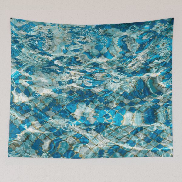 Item preview, Fluid Abstraction in Turquoise Aquamarine and Sapphire designed and sold by Georgia Mizuleva.