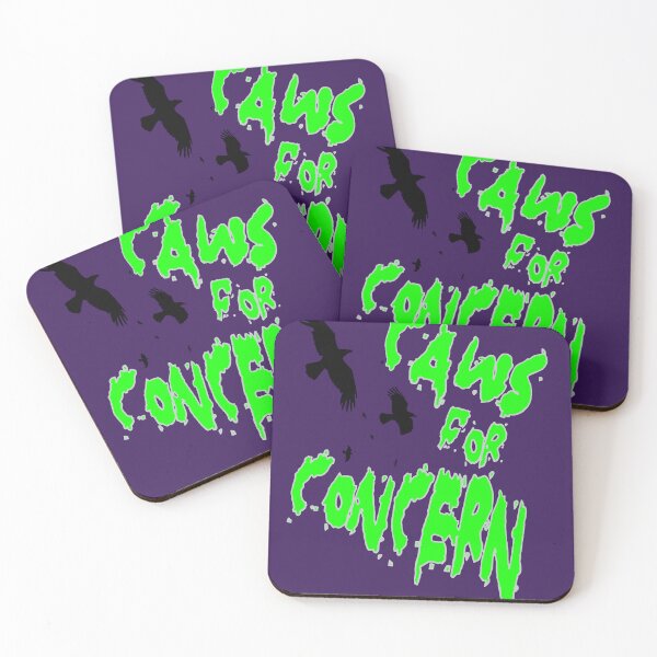 Item preview, Halloween Ravens Caws For Concern Fun Pun Green Quote 2 designed and sold by taiche.