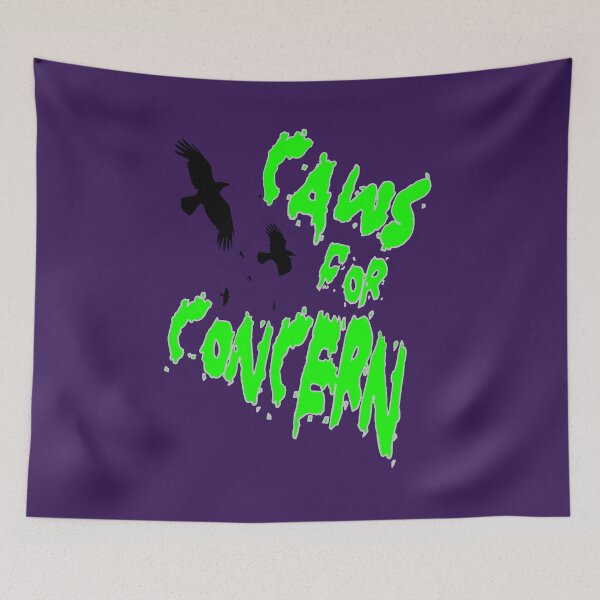 Item preview, Halloween Ravens Caws For Concern Fun Pun Green Quote 2 designed and sold by taiche.