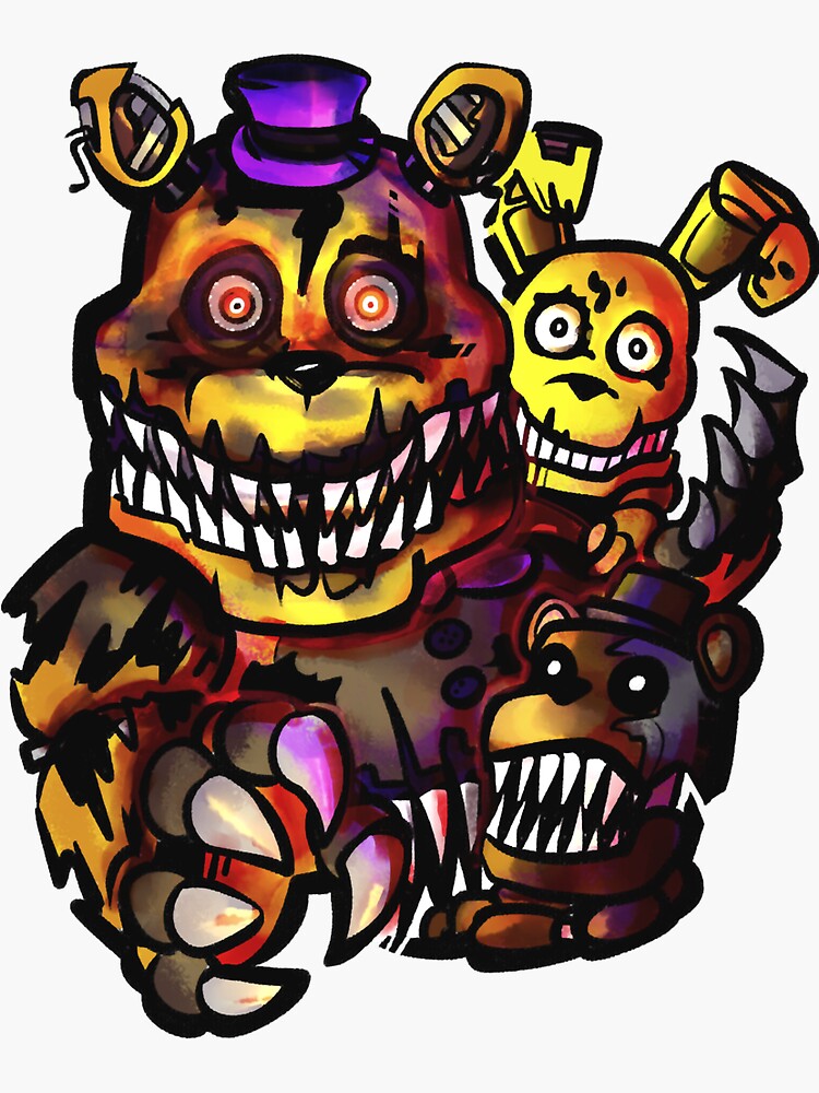 Five Nights at Freddy's - FNAF 4 - Nightmare Foxy - Fredbear - Sticker