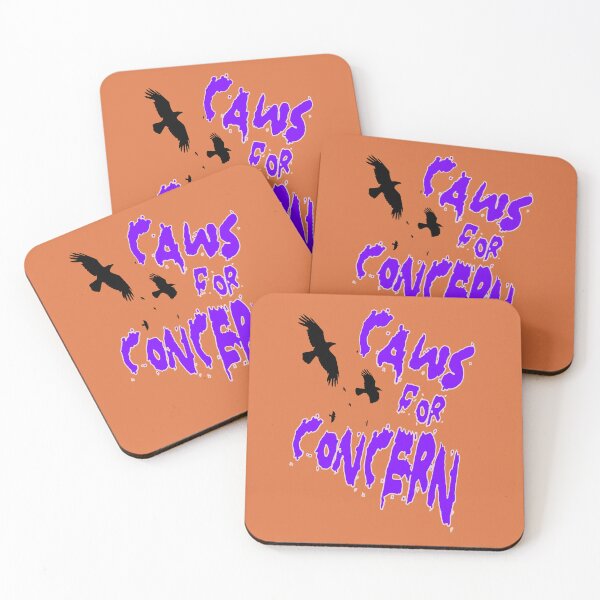 Item preview, Halloween Ravens Caws For Concern Fun Pun Purple Quote 2 designed and sold by taiche.