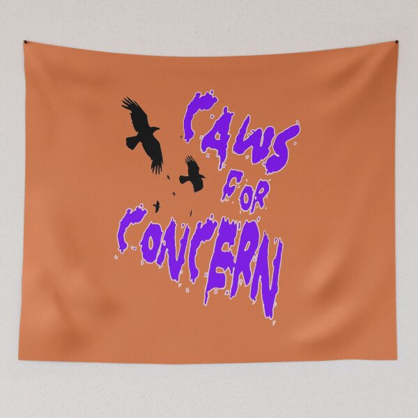 Item preview, Halloween Ravens Caws For Concern Fun Pun Purple Quote 2 designed and sold by taiche.