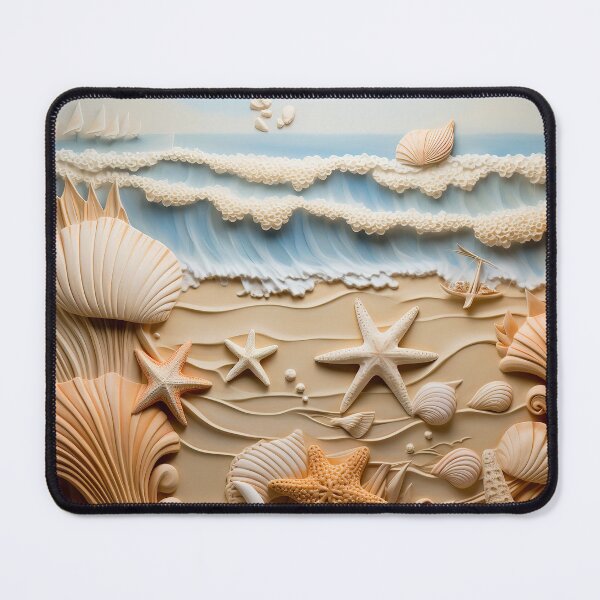 Item preview, 3d ocean beach with seashells designed and sold by Inktown.