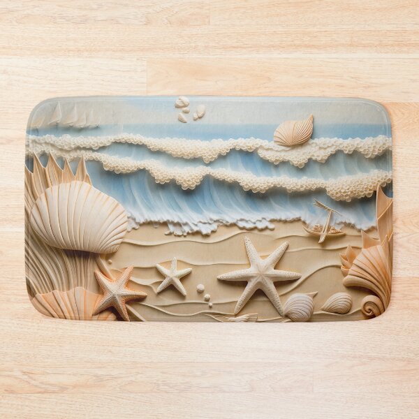 Item preview, 3d ocean beach with seashells designed and sold by Inktown.