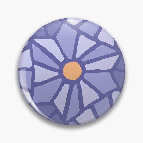 Tessellated Flowers Pattern - Purple Tilework (macro) Pin