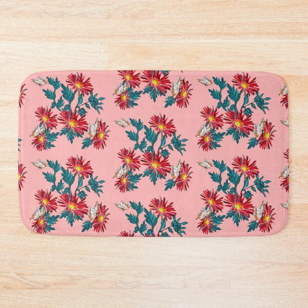 Item preview, Red Aster flower with butterflies  designed and sold by drp24.