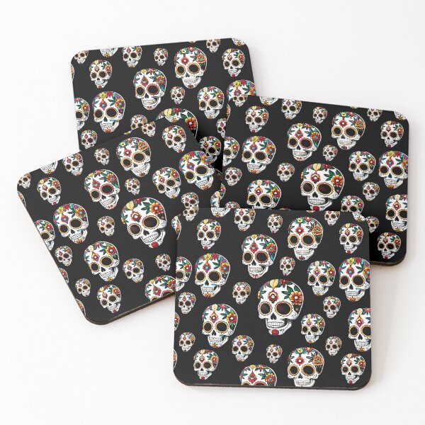 Item preview, Sugar Skulls Pattern Black Background designed and sold by Skulls & Calaveras.