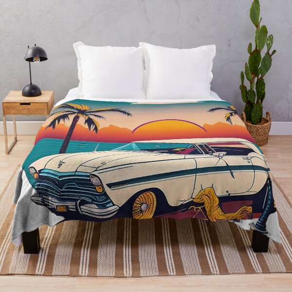 Item preview, Retro Miami Street Vibes: Raise a Glass at the Colorful Car Table - Embrace the Nostalgic 80s with Vibrant Shades in an Urban Artistic Scene!" designed and sold by zoughlal.