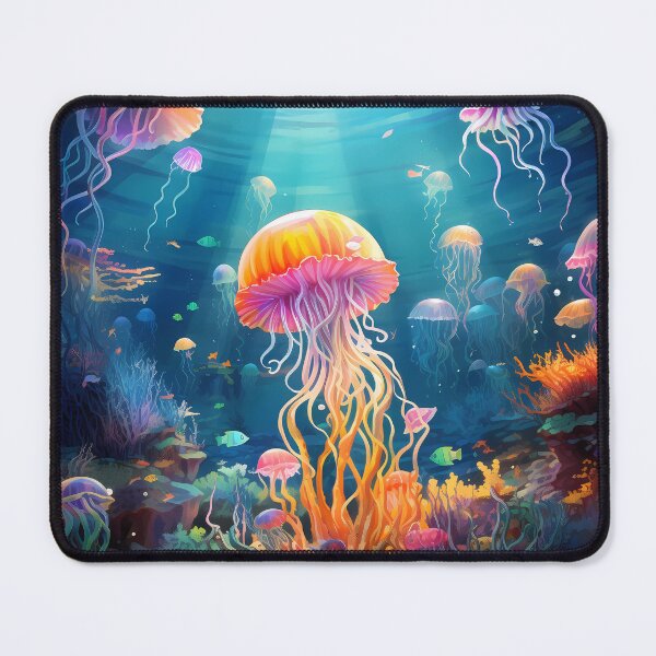 Item preview, A group of colorful jellyfishes with colorful tentacles designed and sold by Carmillai.