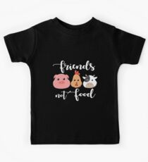 Friends Not Food T-Shirt Animal Lover Vegan Vegetarian Tee Kids Tee