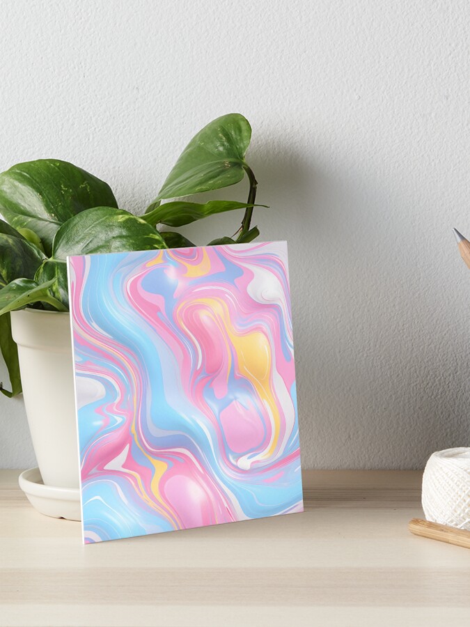 Rainbow Pastel Paint Swirl Art Board Print for Sale by the-backrooms