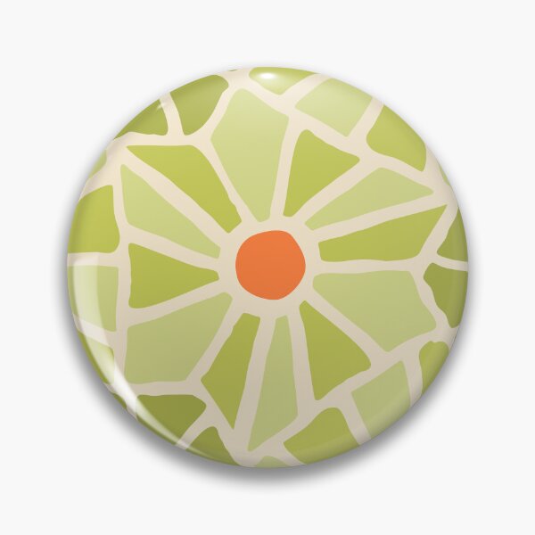 Tessellated Flowers Pattern - Soft Lime Hue Tiles (macro) Pin