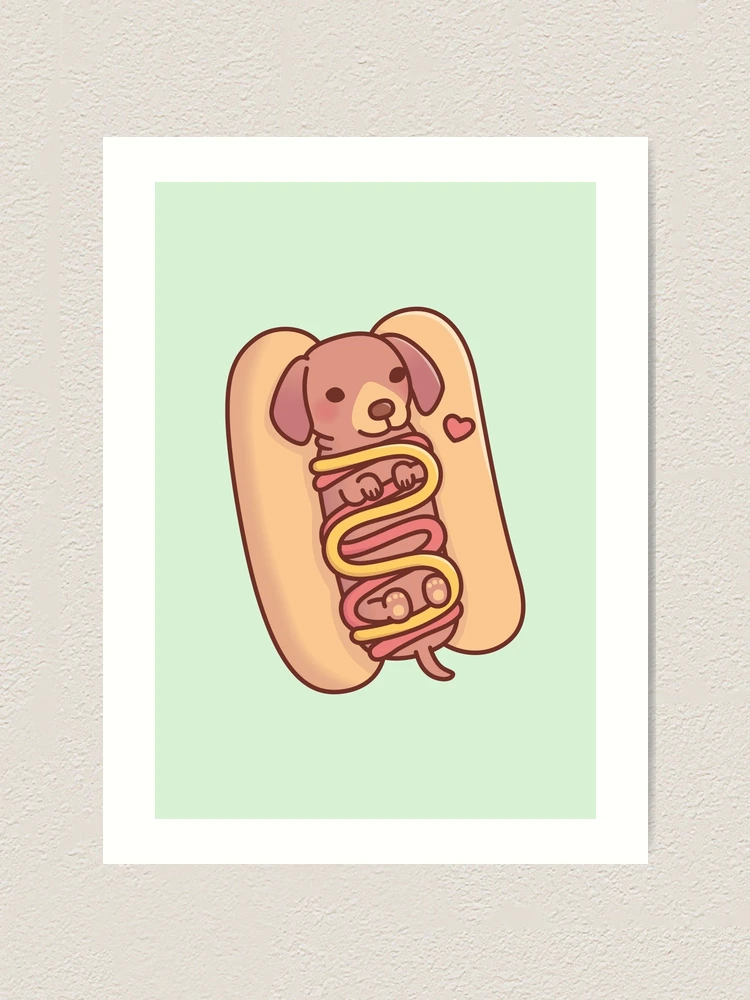 Funny sausage hot dog with donut Art Board Print for Sale by Donutlovers