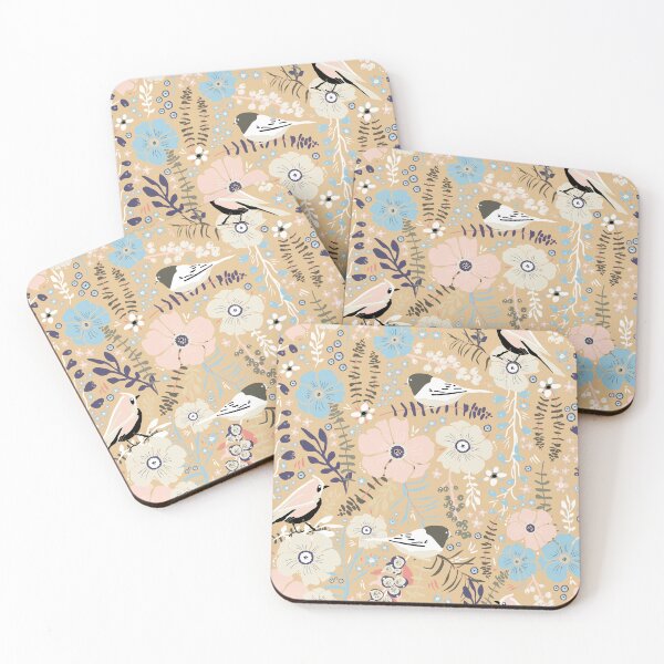 Item preview, Spring Days Bird Pattern Mustard Yellow Ground designed and sold by StudioPosies.