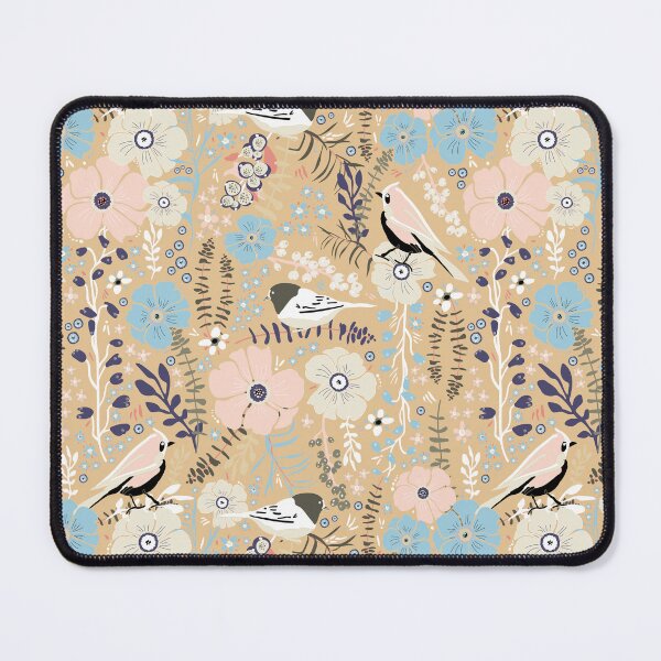 Item preview, Spring Days Bird Pattern Mustard Yellow Ground designed and sold by StudioPosies.