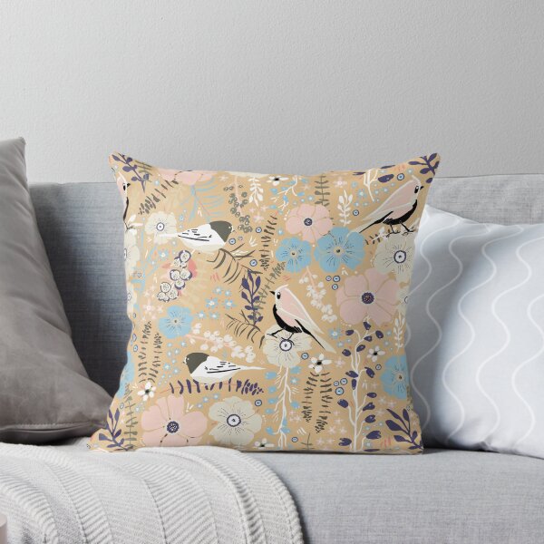 Item preview, Spring Days Bird Pattern Mustard Yellow Ground designed and sold by StudioPosies.