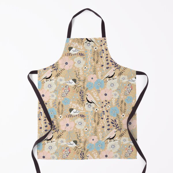 Item preview, Spring Days Bird Pattern Mustard Yellow Ground designed and sold by StudioPosies.
