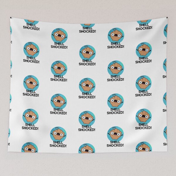 Item preview, Shell Shocked Funny Seashell Puns  designed and sold by punnybone.
