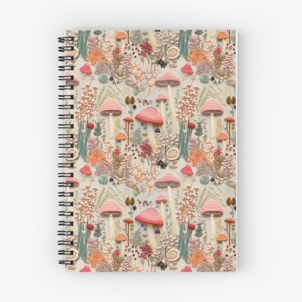 Item preview, Embroidered Mushroom Pattern - summer colors designed and sold by StephyCreative.