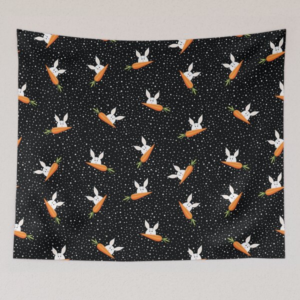 Item preview, Cute Rubbit Black Pattern designed and sold by DekaTasarim.