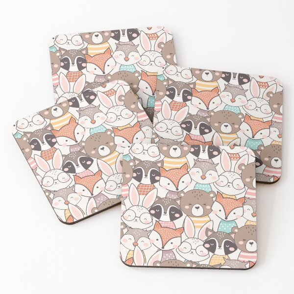 Item preview, Cute Woodland Animal Pattern designed and sold by ArtMeetsPizza.