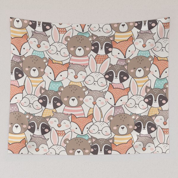 Item preview, Cute Woodland Animal Pattern designed and sold by ArtMeetsPizza.
