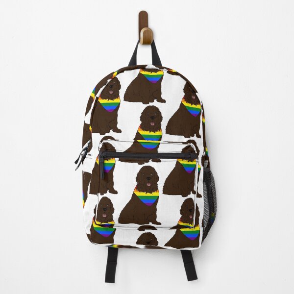 Item preview, Copy of Newfoundland Dog (Brown) Sitting with Pride Bandana (Rainbow) designed and sold by Jenna Rideout.