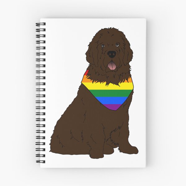 Item preview, Copy of Newfoundland Dog (Brown) Sitting with Pride Bandana (Rainbow) designed and sold by Jenna Rideout.