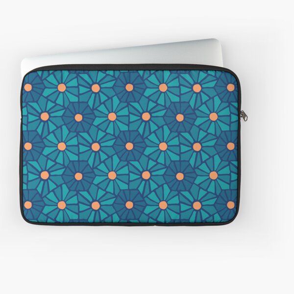 Tessellated Flowers Pattern - Oceanic Hue Tiles (micro) Laptop Sleeve