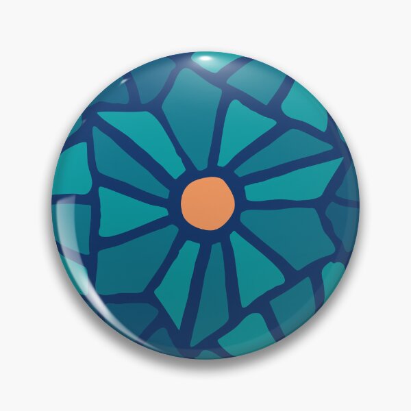 Tessellated Flowers Pattern - Oceanic Hue Tiles (macro) Pin