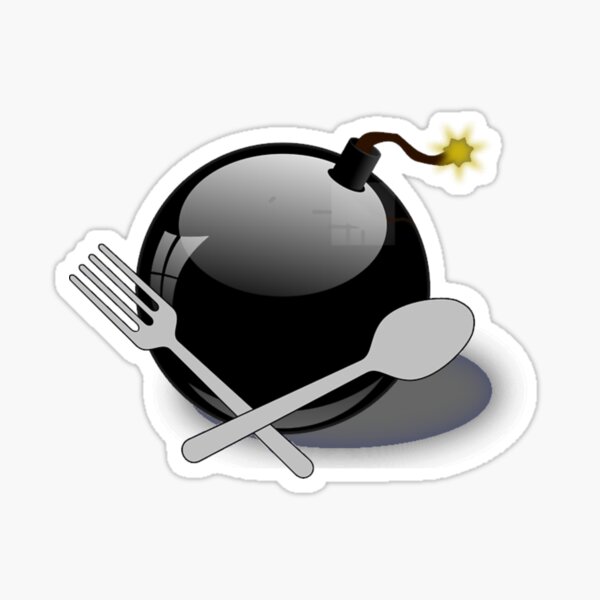 Item preview, Funny Explosive Bomb with Spoon and Fork Utensils  designed and sold by JordiBosc.